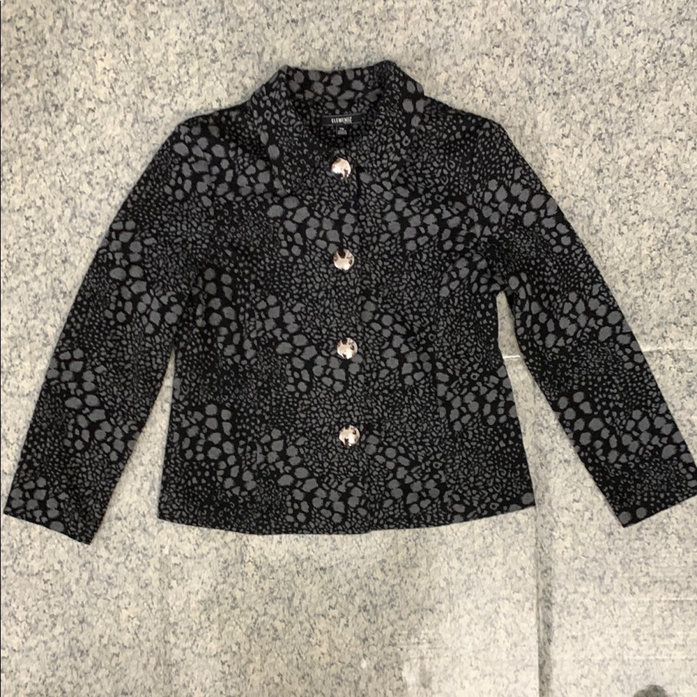 Elementz Animal Print Jacket Blazer Blouse - Picture 3 of 11